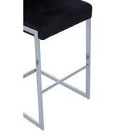 Tamzin Black Velvet Bar Chair With Low Back