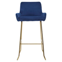 Tamzin Blue Velvet Bar Chair With Low Arms