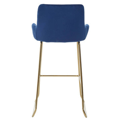 Tamzin Blue Velvet Bar Chair With Low Arms