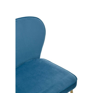Tamzin Blue Velvet Tapered Back Dining Chair