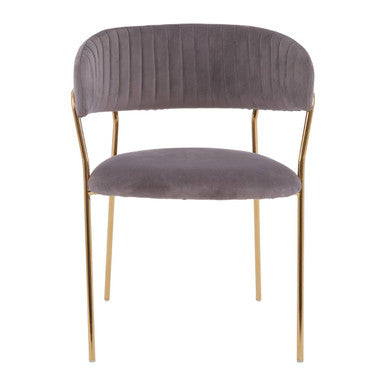 Tamzin Mink Channel Gold Finish Dining Chair