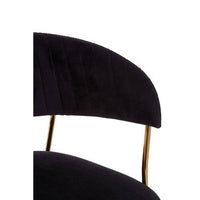 Tamzin Black Channel Gold Finish Dining Chair