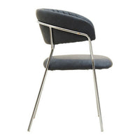 Tamzin Dark Grey Leather Curved Dining Chair