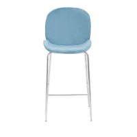 Tamzin Blue Velvet Chrome Finish Bar Chair