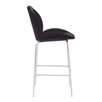 Tamzin Black Velvet Chrome Finish Bar Chair