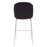 Tamzin Black Velvet Chrome Finish Bar Chair