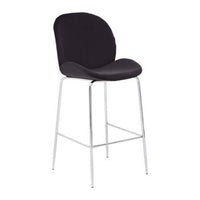 Tamzin Black Velvet Chrome Finish Bar Chair