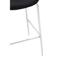 Tamzin Black Velvet Chrome Finish Bar Chair