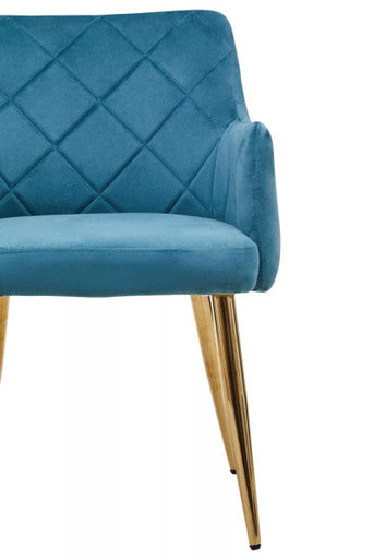 Tamzin Light Blue Velvet Angular Dining Chair
