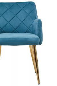 Tamzin Light Blue Velvet Angular Dining Chair