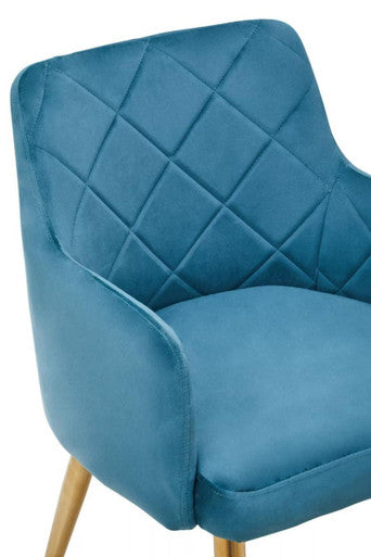 Tamzin Light Blue Velvet Angular Dining Chair