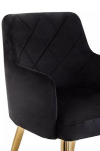 Tamzin Black Velvet Angular Dining Chair