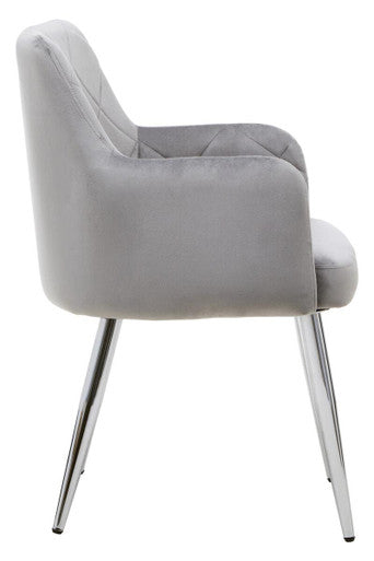 Tamzin Mink Velvet Splayed Dining Chair