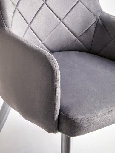 Tamzin Mink Velvet Splayed Dining Chair