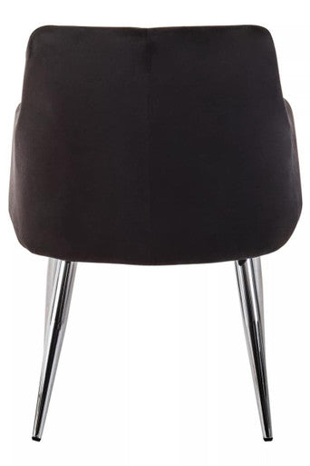 Tamzin Black Velvet Splayed Dining Chair