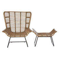Manado Natural Rattan Lounge Chair And Footstool