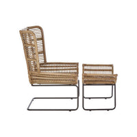 Manado Natural Rattan Lounge Chair And Footstool