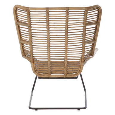 Manado Natural Rattan Lounge Chair And Footstool