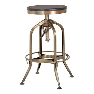 Gator Ash Wood Seat Metallic Stool