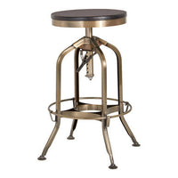Gator Ash Wood Seat Metallic Stool