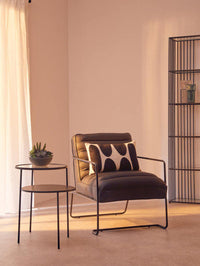 Trento End Table With Glass And Metal Tops