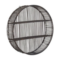 Batu Large Black Rattan Wall Shelf