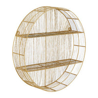 Enzo Gold Wire Round Wall Shelf