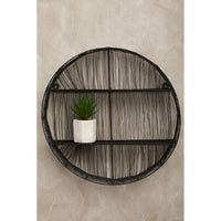 Enzo Black Wire Round Wall Shelf