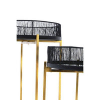 Enzo Set Of Two Black Wire And Gold Frame Tables