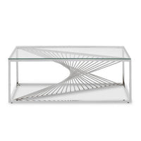 Amella Coffee Table With Silver Finish Frame