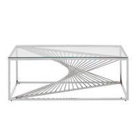 Amella Coffee Table With Silver Finish Frame