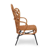 Java Natural Rattan Scalloped Back Chair