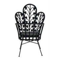 Java Black Natural Rattan Scalloped Back Chair