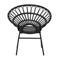 Java Black Natural Rattan Flared Back Chair