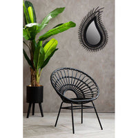 Java Black Natural Rattan Flared Back Chair