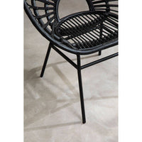 Java Black Natural Rattan Flared Back Chair