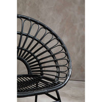 Java Black Natural Rattan Flared Back Chair