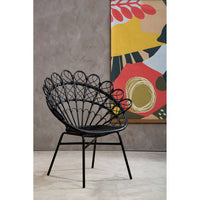 Java Black Natural Rattan Peacock Chair