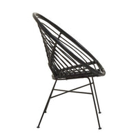 Java Black Natural Rattan Round Chair