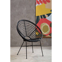 Java Black Natural Rattan Round Chair