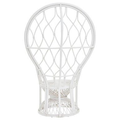Java Grey And White Natural Rattan Curved Chair