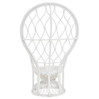Java Grey And White Natural Rattan Curved Chair