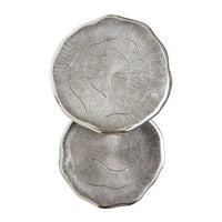 Silva Set Of Two Oak Effect Silver Top Side Tables