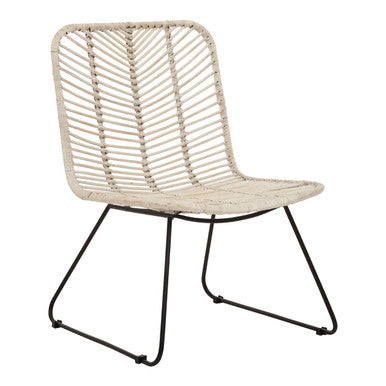 Java Natural Rattan Black Metal Chair