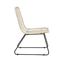 Java Natural Rattan Black Metal Chair