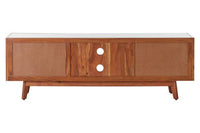 Myan 2 Door White Marble Media Unit