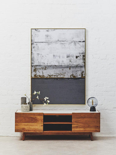 Myan 2 Door White Marble Media Unit