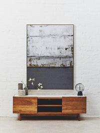 Myan 2 Door White Marble Media Unit