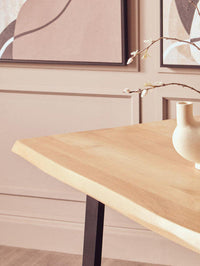 Persolo Mango Wood Live Edge Black Iron Frame Dining Table