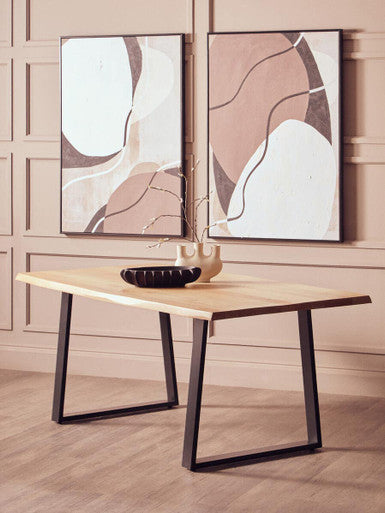 Persolo Mango Wood Live Edge Black Iron Frame Dining Table